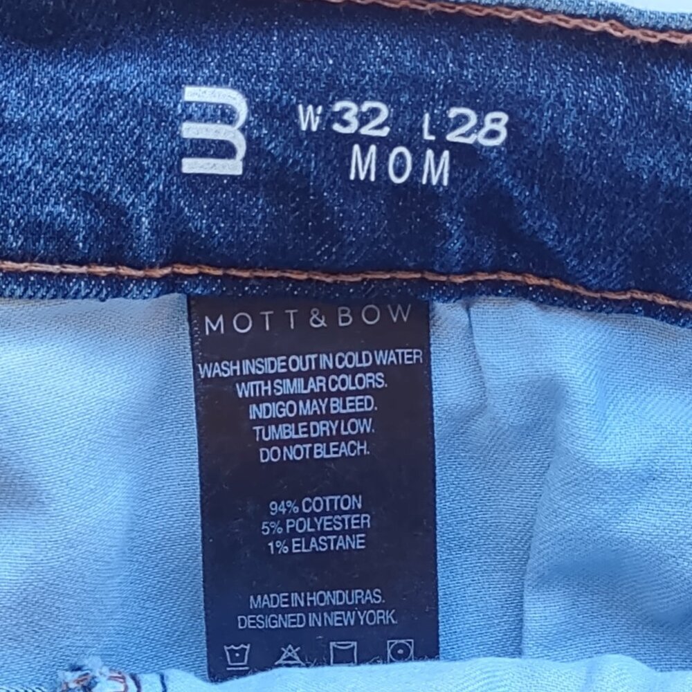 Mott & Bow Ridge Tapered MOM Jeans High Waisted Dark Wash  32 x 28 - Picture 11 of 12